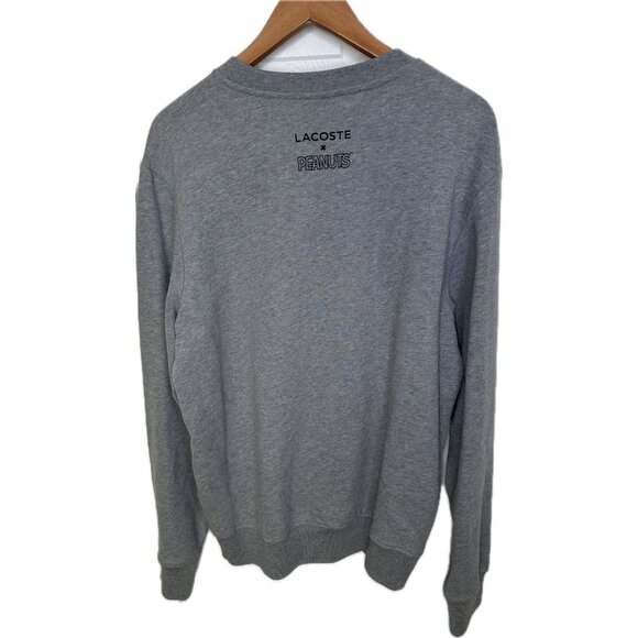 Lacoste X Peanuts Snoopy Graphic Fleece Sweatshirt Gray Unisex L NWT - Picture 3 of 11